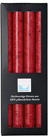 KERZERMAN Bougies cylindriques pour chandelier rouge, 1