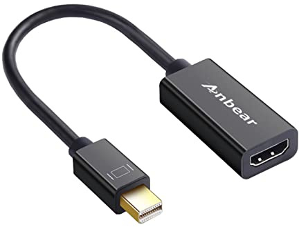 Anbear Mini Displayport to HDMI Adapter Thunderbolt to HDMI Cable, Gold-Plated Display Port to HDMI Adapter Compatible with MacBook Pro, MacBook Air, Mac mini, Microsoft Surface Pro