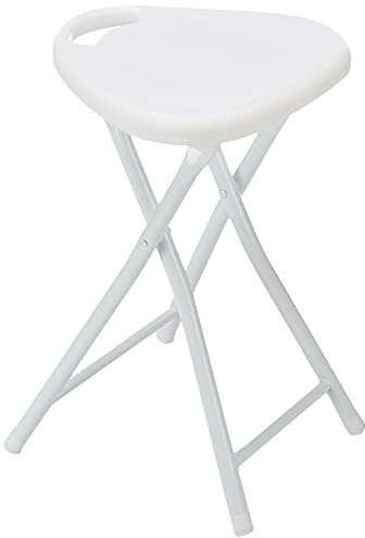 ABS-Hocker und Stahl Beine L31 H46.5 P31 CM klappbar weiß