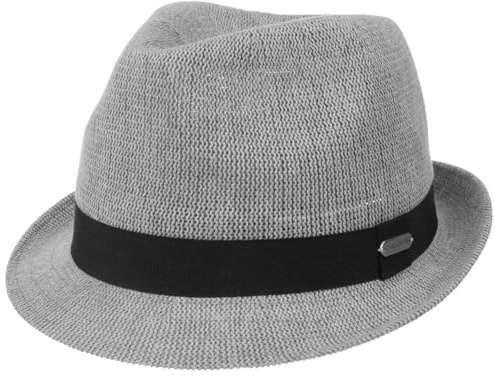 CHILLOUTS Bardolino Sommerhut Herren - Sonnenhut Herren Trilby, Strohhut Herren Leicht Faltbar, Hut Herren Sommer Handgefertigt, Panama Hut Atmungsaktiv, grau, S-M