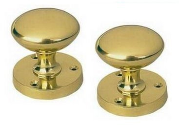 Golden Grace Victorian Brass 57mm Sprung Pair Mortice Knobs - Polished Brass