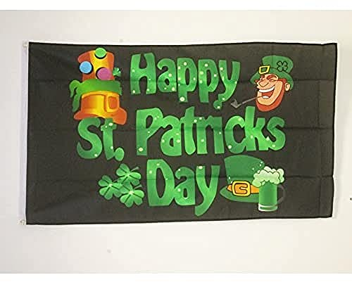 AZ FLAG - Flagge St. Patrick’S Day Schwarze - 90x60 cm - Irland Fahne 100% Polyester mit Messing-Ösen - 50g