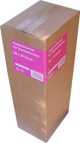 1 500 st. hygienväskor för dambindor (50 förpackningar per 30 styck)