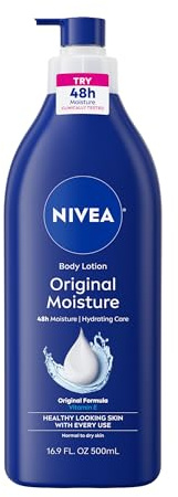 NIVEA Original Moisture Body Lotion with Vitamin E, 48-Hour Body Moisturizer for Normal to Dry Skin, 16.9 Fl Oz Pump Bottle