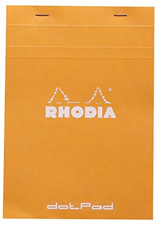 RHODIA 16558C - Dot pad Stapled Notepad N°16 Orange - A5 - Dot Dotted - 80 Detachable Sheets - White Clairefontaine Paper 80 g/m - Soft and Resistant Coated Card Cover - Basics