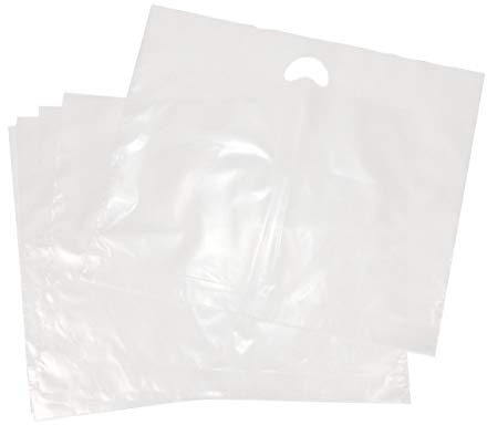 Carrier Bags - Clear Heavy Duty - 22 x 18 x 3 / 550mm x 450mm x 75mm - Pack of 25