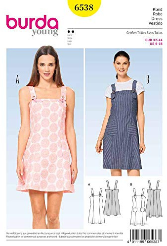 Burda Style Schnittmuster B6538 Damen Trägerkleid