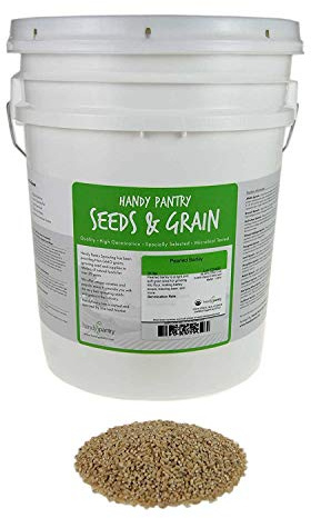 Organic Pearled Barley (Hulled) - 30 Lb Re-Sealable Bucket - Barley Grains for Flour, Bread, Beer Making Animal Feed, Food Storage & More