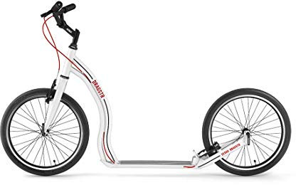 YEDOO Dragstr Tretroller - bis 150 kg, Kickscooter mit Luftreifen 20/20 - Roller Scooter für Erwachsene aus Aluminiumlegierung mit verstellbaren Lenker, Dogscooter, Gewicht 7,4 kg, weiß