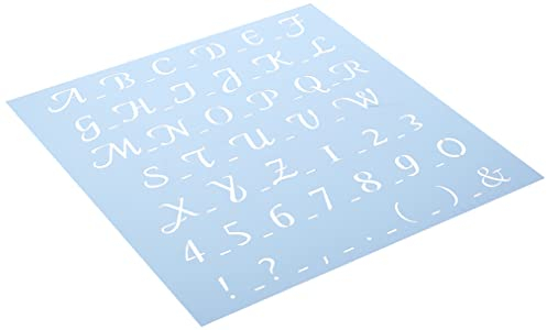 Rayher 3836500 Schablone, klassische Schrift, 30x30 cm, Buchstaben, Zahlen, Sonderzeichen, Höhe 3 cm, maximale Breite 3,7 cm, Malschablone, Wandschablone, Kunststoff, biegsam, formstabil, transparent