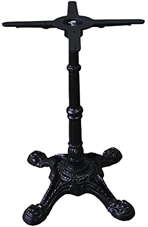 Bolero Gusseisen verzierter Tischfuß, Schwarz, Größe: 720(H)x 420(B)mm, Standardhöhe, Restaurant-Tischfüße, für 800 mm runde Tischplatten, gewerblicher & privater Gebrauch, CE155
