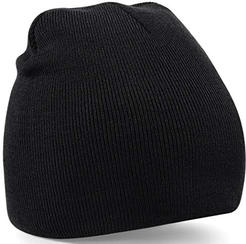 Beechfield Unisex B044. BLK schlupfslip Beanie, Schwarz, Einheitsgröße