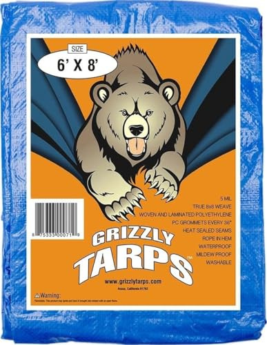 B-Air Tarps, Polyethylene (PE) Aluminum, Blue, 6X8