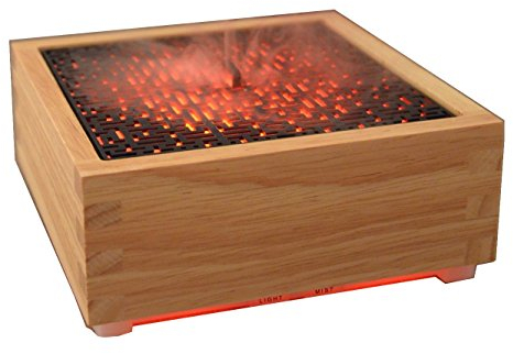 Zen'Arôme - Diffusor Kaori - Luftbefeuchter für ätherische Öle - Ultraschall-Aromatherapie-Vernebler - Elektrische Duftlampe in Naturholz-Design mit LED-Beleuchtung und automatischer Abschaltung
