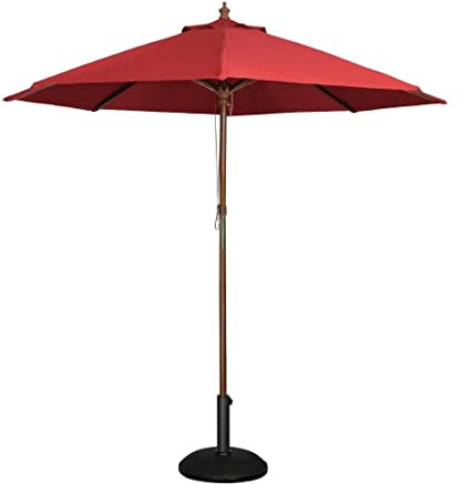 Bolero Round Parasol 252X3M Diameter Red Wood Outdoor Garden Home Hotel