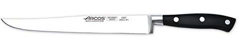 Arcos Serie Riviera - Cuchillo de Cocinero - Hoja de Acero Forjado Inoxidable NITRUM de 200 mm - Mango de Polioximetileno (POM) Color Negro