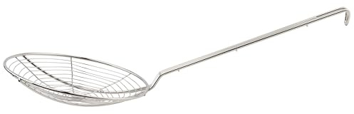 Winco Round Spiral Skimmer, 9-Inch, Nickel