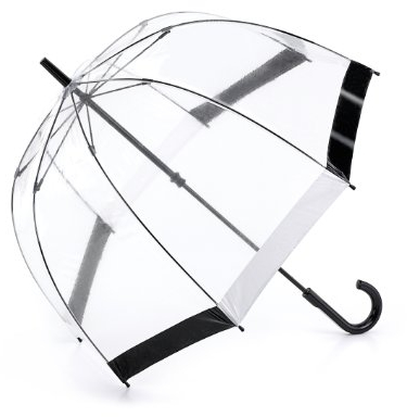 Fulton Birdcage 1 Parapluie Noir/blanc, Bordure noire et blanche, walking length, Simple