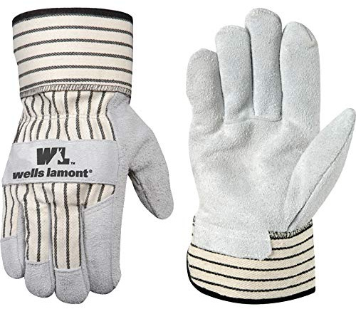 Wells Lamont Men's Heavy Duty Leather Palm Work Gloves with Safety Cuff, X-Large (4000XL)