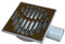 Kellerablauf, Bodenablauf 150 x 150 superflach mit Edelstahlrost Abgang DN 50