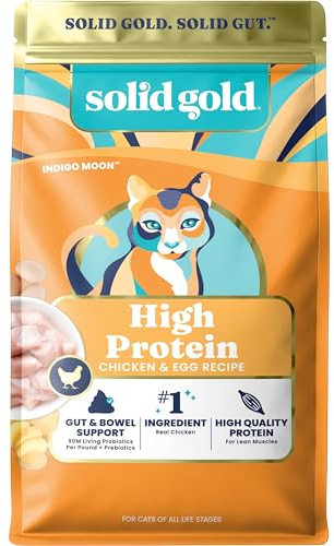 Solid Gold High Protein Dry Cat Food - Grain Free & Gluten Free Chicken Cat Dry Food w/Probiotics for Gut Health & Digestion - High Fiber & Omega 3 - Low Carb Superfood Kibble for Cats All Ages - 3LB