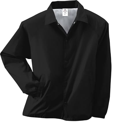 Augusta Sportswear Unisex-Adult Nylon Coach's Jacket/Lined, Black, Large