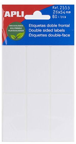 APLI Doppelseitige Etiketten, Weiß 26 x 54 mm