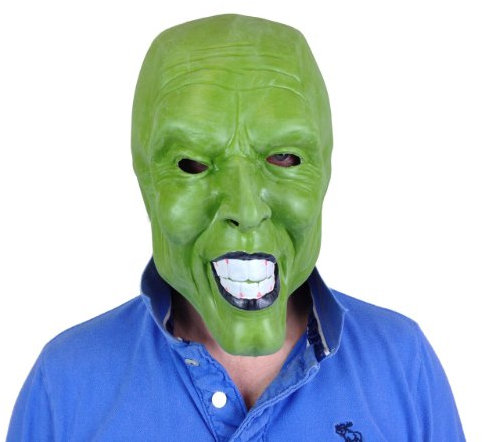 Rubber Johnnies Jim Carrey Green Latex MASK Movie COSTUME MASKS Halloween Party Accessory