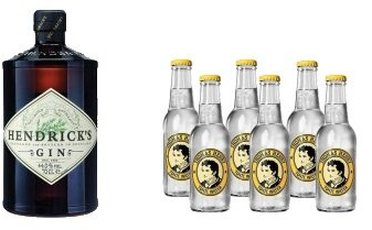 Hendrick's Gin Tonic Set - Hendrick's Gin (1 x 0.7 l) mit frei wählbarer Menge and Marke des Tonic Waters (Thomas Henry, 6 x 0.2)