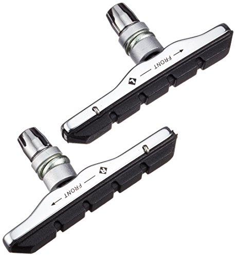 XLC Unisex – Erwachsene Bremsschuhe Cartridge V-Brake BS-V02 4er Set 72 mm Bremssch, Silber, schwarz