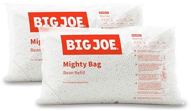 Big Joe Bean Refill 2 Pack Polystyrene Beans for Bean Bags or Crafts, 100 Liters per Bag