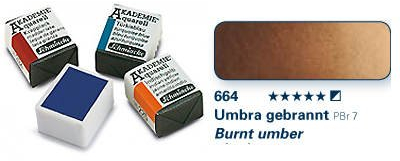 Akademie-Aquarellfarbe 1/2 Napf, Umbra gebrannt [Spielzeug]