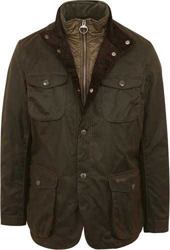 Barbour Ogston - Giacca Cerata da Uomo, Taglia L, Colore: Verde Oliva