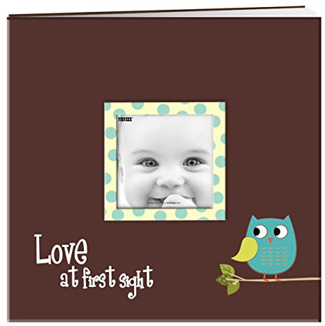 Pioneer Baby Owl Printed Design Post Bound Scrapbook Album 12X12-Blue