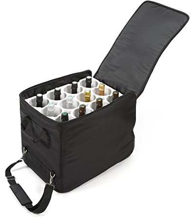 LAZENNE Borsa per il Trasporto del Vino - Valigia da Viaggo per il Vino - Borsa da Viaggio per 12 Bottiglie – Borsa Termica Imbottita con Valigia Rigida (Nero)