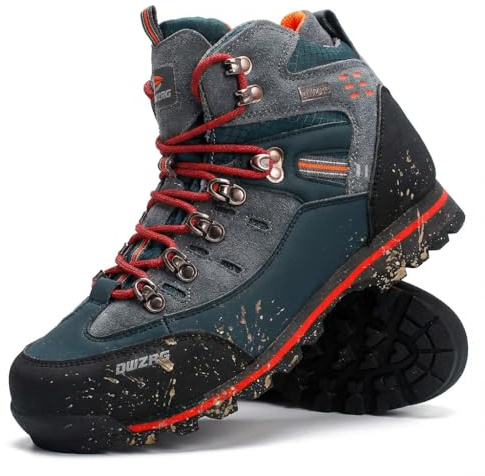 SANANG Bottes de randonnée en cuir pour hommes, sport, randonnée, alpinisme (Orange, Adulte, 42, Numérique, Système Taille Chaussures EU, Moyen)