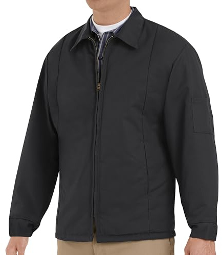 Red Kap Men's Perma-Lined Panel Jacket, Black, X-Large