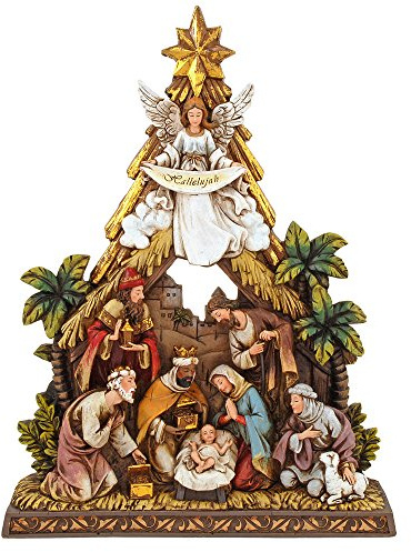 Avalon Gallery Nativity Tree and Stable Figurine
