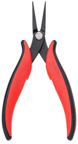 Hakko CHP PN-2008 Long-Nose Pliers, Flat Nose, Flat Outside Edge, Smooth Jaws, 32mm Jaw Length, 3mm Nose Width, 3mm Thick Steel, Orange