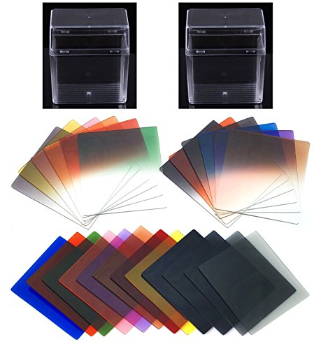 Fotga 12 Couleur Solide carré filtres ND2/ND4/ND8 12 carrés couleur filtres ND2/dégradé ND4/ND8 Graudual 2 X 10–Filtre carré pour porte-filtre Cokin série P