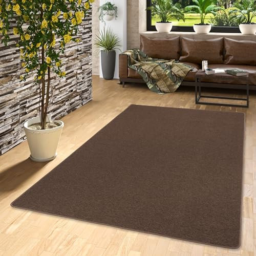 Snapstyle Feinschlingen Velour Teppich Strong Dunkelbraun, Größe:160x200 cm