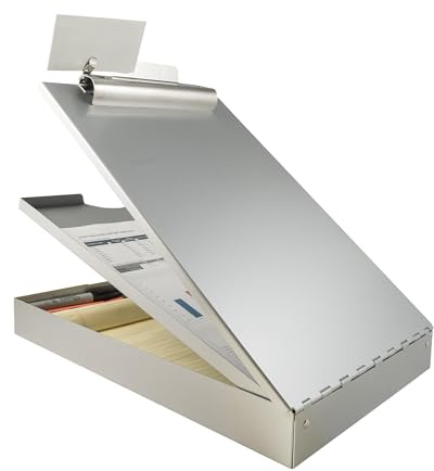 Saunders Cruiser-Mate Heavy Duty Aluminum Dual Storage Clipboard, Letter Size 8.5x11 Metal Form Holder with High Capacity Clip, Rugged Ticket Board for Police Patrol & Contractors, Made in USA