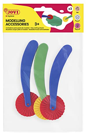 Jovi Rollschneider aus Kunststoff, zum Schneiden von Knete, 3 verschiedene Modelle in einem Beutel