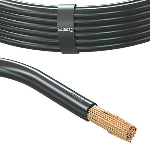AUPROTEC 5m Fahrzeugleitung 16,0 mm² Fly Batteriekabel Stromkabel Massekabel, Farbe schwarz