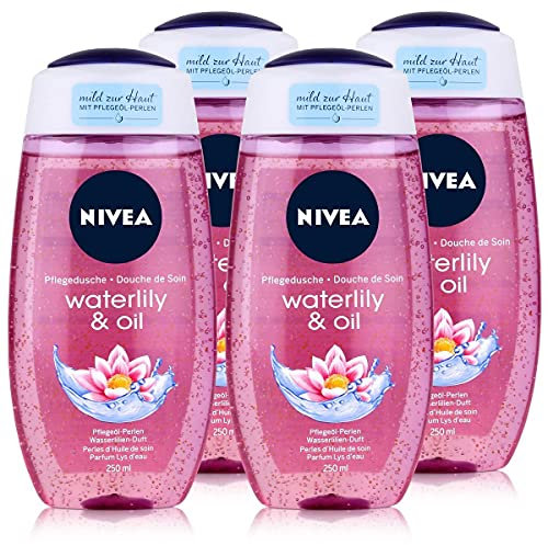 Nivea - Waterlily & oil, aceite de ducha, pack de 4 (4 x 250 ml)