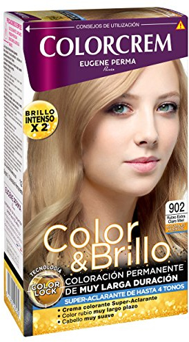 Colorcrem Color & Brillo, Tinte Permanente Mujer, Tono 902 Rubio Extra claro Miel, 115 ml