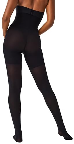Spanx Women's Luxe Leg High-Waisted Mid-Thigh Shaping Tights Very Black A