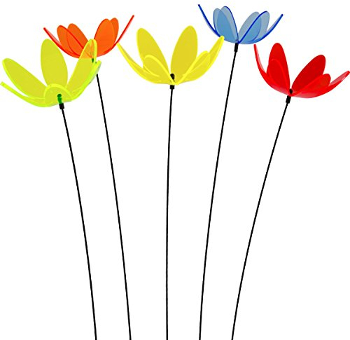 SUNPLAY Sonnenfänger Seerose im FARBMIX, 5 Stück zu je 15 cm Durchmesser im Set + 70 cm Schwingstäbe