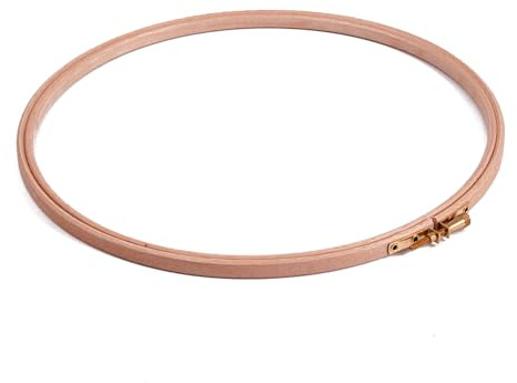 Milward Beech Wood Embroidery Hoop - 10in 25.4cm Diameter for Cross Stitch, Needlework & Crafts, Durable, Smooth Finish, Adjustable Wooden Frame, Metal Screw Clasp For Varied Thickness of Fabric