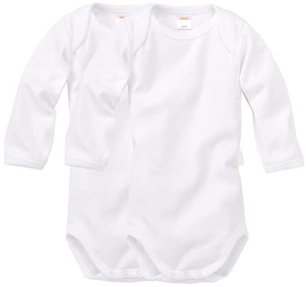 wellyou Baby und Kinder langarmbody/babybody mädchen und junge aus 100% Baumwolle, langarm body 2er Set in weiß, Weiß, 104 - 110